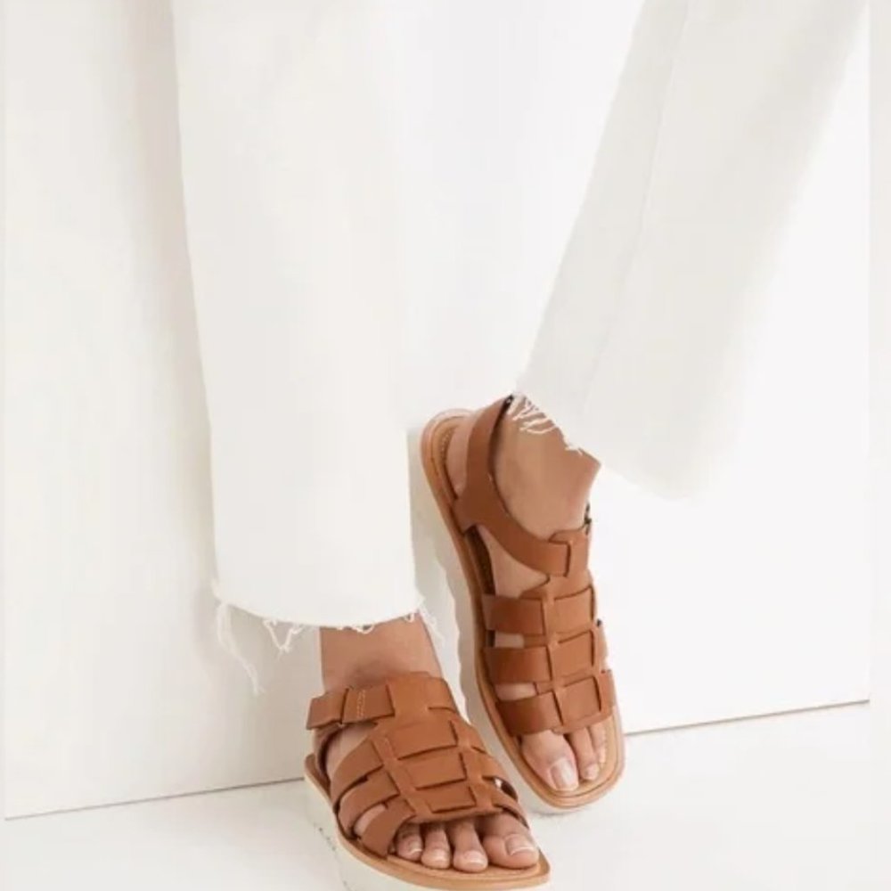 Madewell The Fisherman Flatform Sandal sz 10